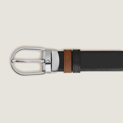 Montblanc Wendbarer Gürtel mit hufeisenförmiger Schließe 30 mm aus Sartorial Leder (MB222393) – Ansicht 3