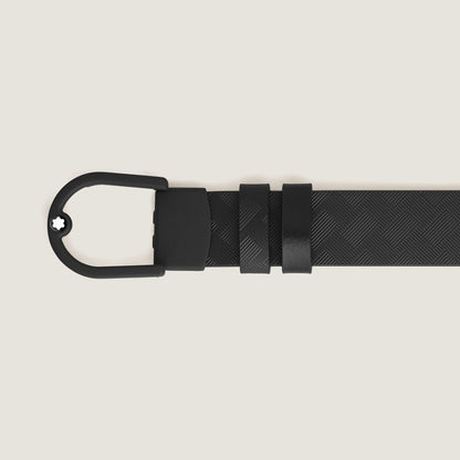 Montblanc Wendbarer Gürtel aus Leder in Schwarz/Schwarz mit hufeisenförmiger leichter Schließe 30 mm – Ansicht 2