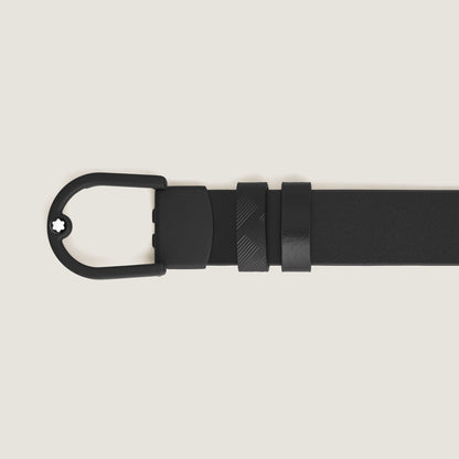Montblanc Wendbarer Gürtel aus Leder in Schwarz/Schwarz mit hufeisenförmiger leichter Schließe 30 mm – Ansicht 3