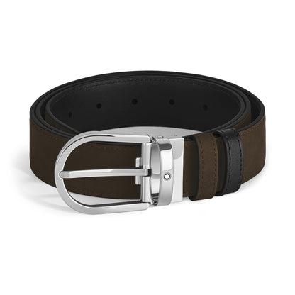 Montblanc Wendbarer Gürtel mit hufeisenförmiger Schließe 35 mm aus Wildleder (MB222407) – Ansicht 1