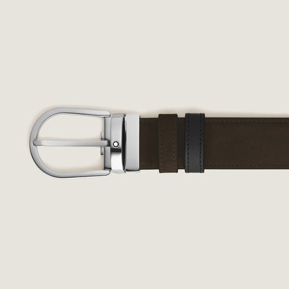 Montblanc Wendbarer Gürtel mit hufeisenförmiger Schließe 35 mm aus Wildleder (MB222407) – Ansicht 2