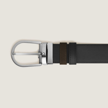 Montblanc Wendbarer Gürtel mit hufeisenförmiger Schließe 35 mm aus Wildleder (MB222407) – Ansicht 3
