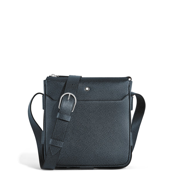 Montblanc Vertikale Messenger Bag aus Sartorial Leder – Twilight Blue