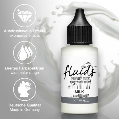 Octopus Fluids Resin Ink Alkoholbasierte Resin-Tinte Kollektion MILK Weiß