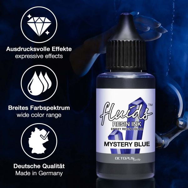 Octopus Fluids Alkoholbasierte Resin Ink Mystery Blue transparentes Blau