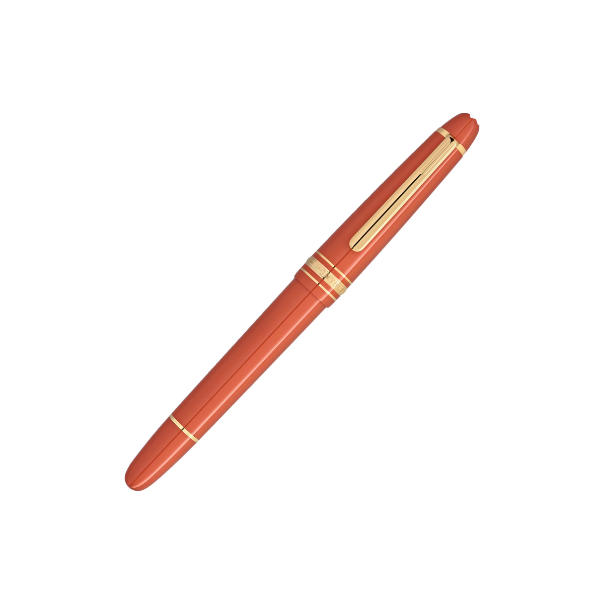 Montblanc Meisterstück Bloom Classique Füllfederhalter Vermillion, vergoldet – Vermillion, freigestellt auf weißem Hintergrund