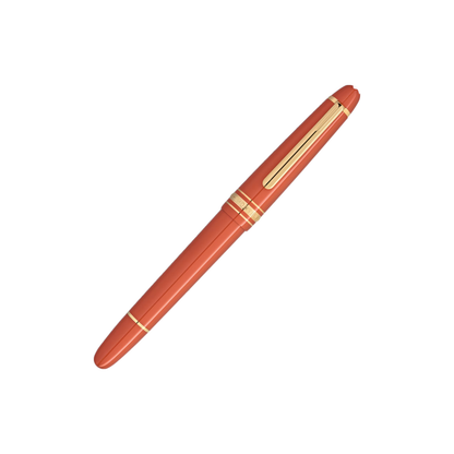 Montblanc Meisterstück Bloom Classique Füllfederhalter Vermillion, vergoldet – Vermillion, freigestellt auf weißem Hintergrund