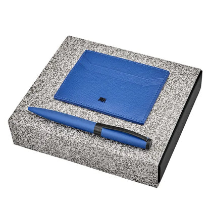 CERRUTI 1881 Schreibset Easton Bright Blue (Kugelschreiber & Visitenkartenetui)