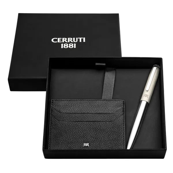 CERRUTI 1881 Schreibset Rivington Chrome (Kugelschreiber & Visitenkartenetui)