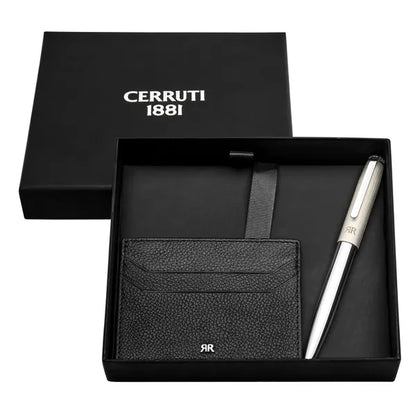 CERRUTI 1881 Schreibset Rivington Chrome (Kugelschreiber & Visitenkartenetui)