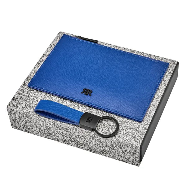 CERRUTI 1881 Schreibset Jefferson Bright Blue (Schlüsselring & Clutch)