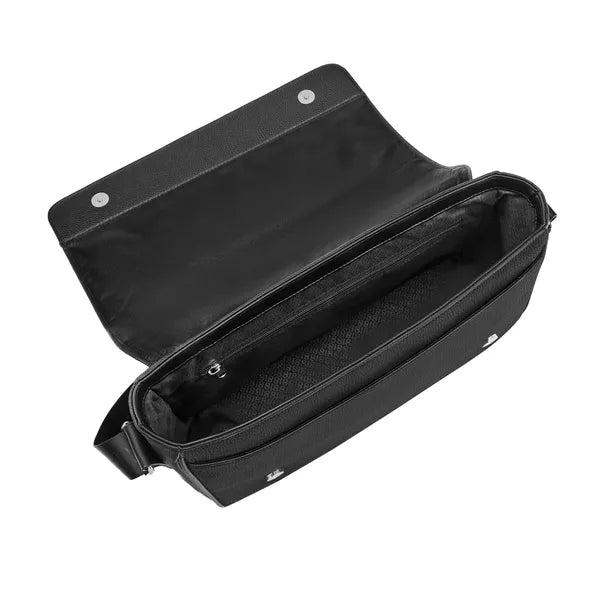 HUGO BOSS Card Holder Double B Saffiano, gunmetal