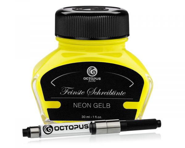 Octopus Fluids Highlighter Ink Neon Yellow with Converter