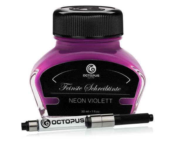 Octopus Fluids Neon Violet Highlighter Ink with Converter
