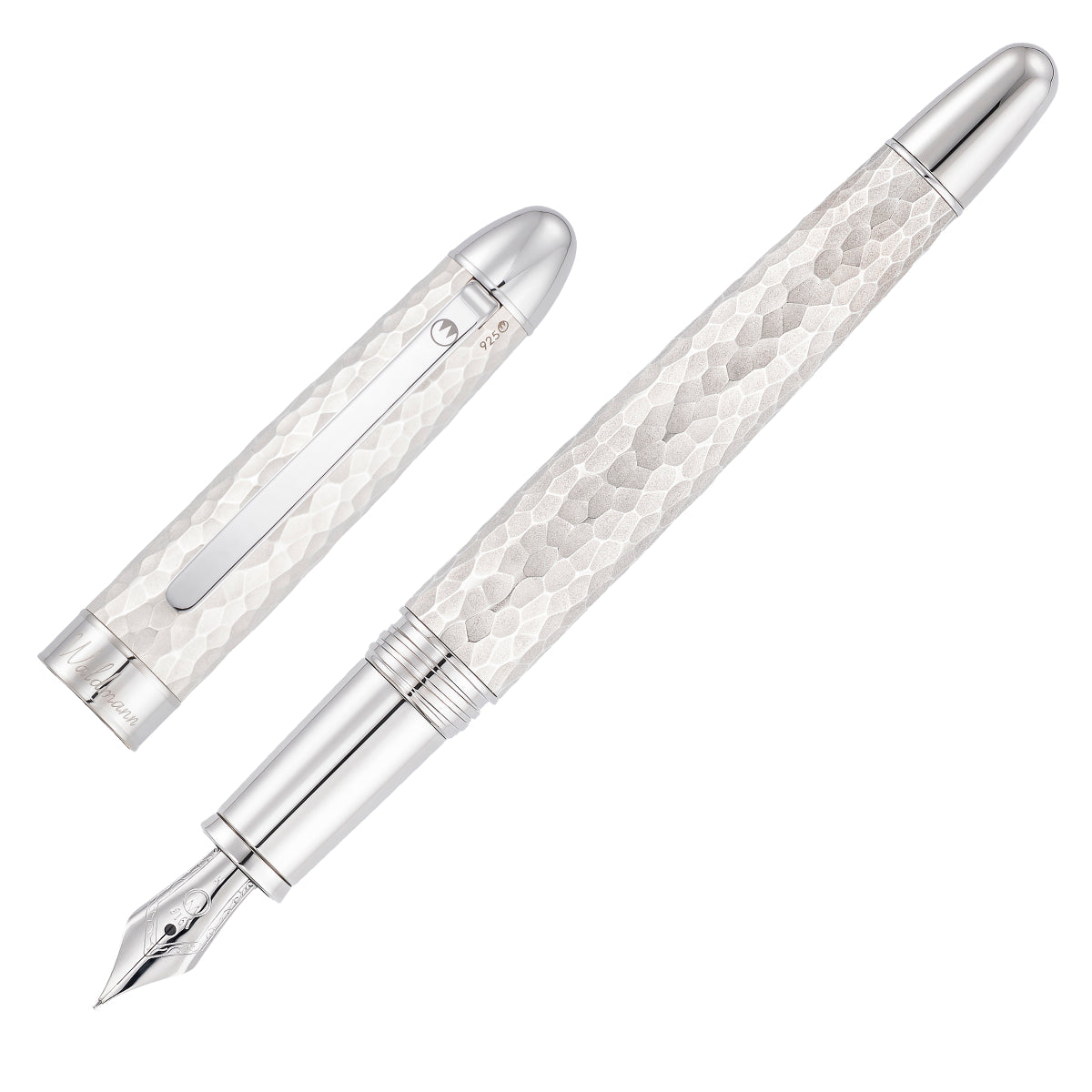 Waldmann Füllhalter Impact, Sterlingsilber Hammerschlag, Stahlfeder