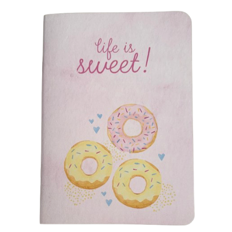 Rössler, Notizheft Life is sweet Donats, A5 dotted, weiss