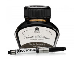 Octopus Fluids Schreibtinte Classic Sepia Schwarz mit Konverter