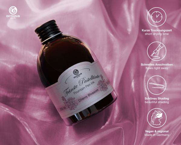 Octopus Fluids Fountain Pen Ink Pastel Cherry Blossom Pink 250 ml