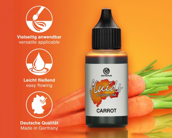 Octopus Fluids Alcohol Ink for Fluid Art & Resin Basic Carrot Orange 100 ml