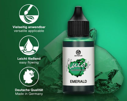 Octopus Fluids Alkoholtinte für Fluid Art & Resin Basic Emerald 100 ml