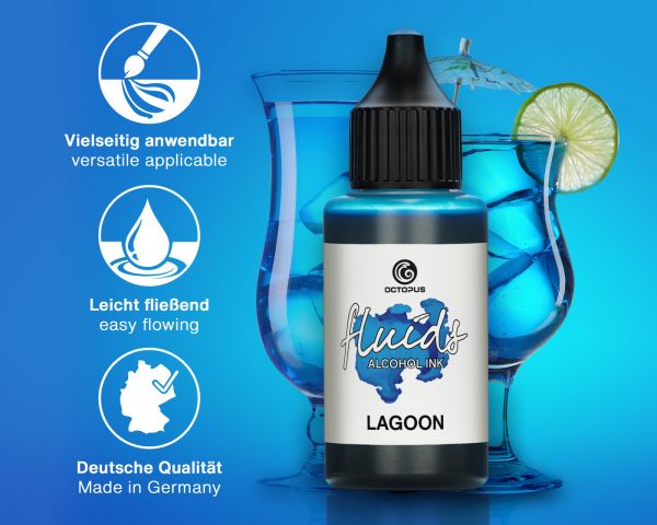Octopus Fluids Alcohol Ink Alkoholtinte Lagoon Blau 100 ml