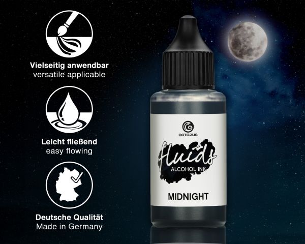 Octopus Fluids Alkoholtinte Basic Midnight Schwarz 100 ml