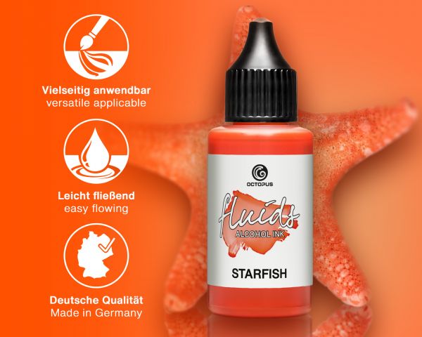 Octopus Fluids Alcohol Ink Starfish Orange