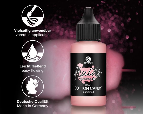 Encre à alcool Octopus Fluids OPAQUE Cotton Candy Rose