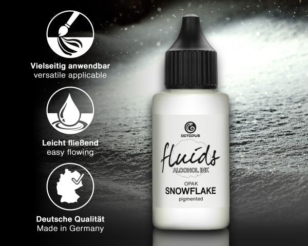 Octopus Fluids Alkoholtinte Fluid Art/Resin SNOWFLAKE Weiß 100 ml