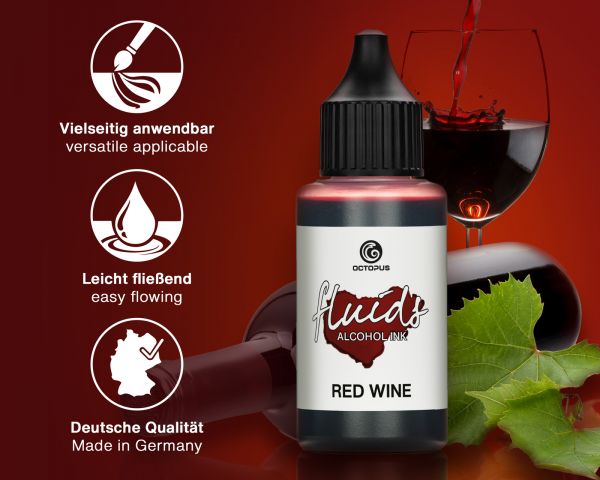 Octopus Fluids Alcohol Inks Basic Red Wine 100 ml
