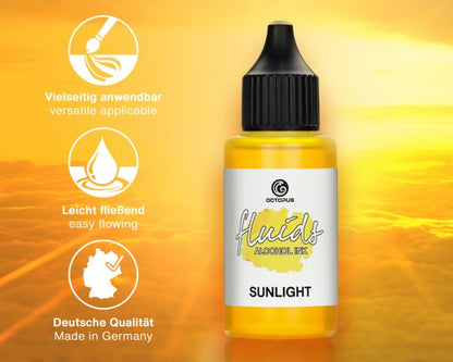 Octopus Fluids Alcohol Ink Octopus Fluids Alcohol Inks Basic Sunlight Yellow, 100 ml