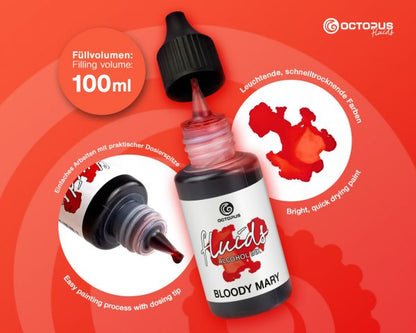 Octopus Fluids Alcohol Ink Octopus Fluids Alcohol Inks Basic Bloody Mary Red