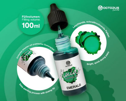 Octopus Fluids Alkoholtinte für Fluid Art & Resin Basic Emerald 100 ml