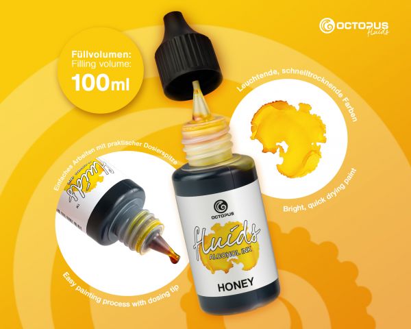 Octopus Fluids Alcohol Ink Basic Honey 100 ml Alcohol Ink Brown