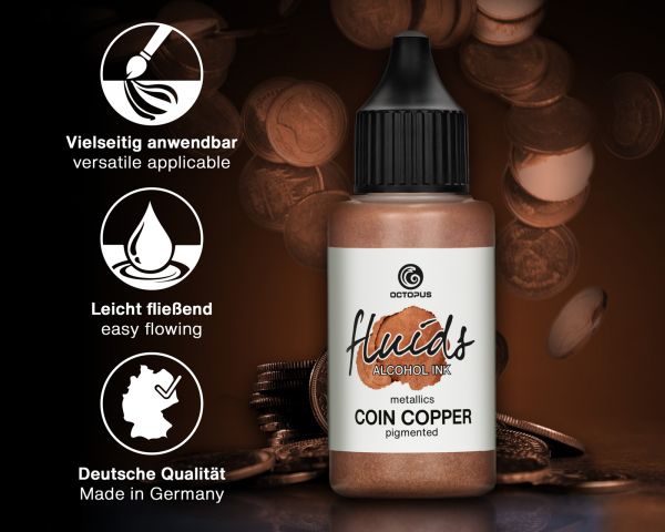 Octopus Fluids Alcohol Ink Metallic Coin Copper 100 ml