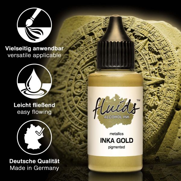 Octopus Fluids Alkoholtinte Alcohol Ink INKA GOLD metallic Gold