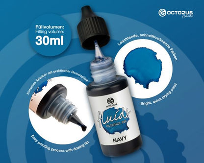 Octopus Fluids Alkoholtinte Alcohol Inks Basic Navy Blau