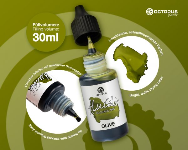 Octopus Fluids Alcohol Ink Olive 30 ml