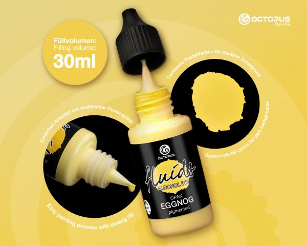 Octopus Fluids Alcohol Ink OPAQUE Yellow Eggnog