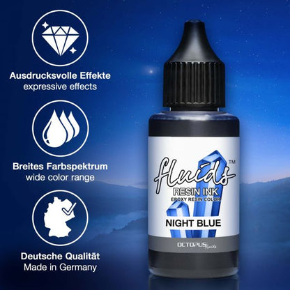 Octopus Fluids Resin Ink Night Blue Transparent Blue Alcohol-Based Dye Ink