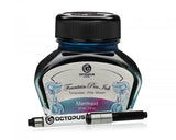 Octopus Fluids Füllhaltertinte Sheen Ink Kollektion Mermaid Petrol mit Konverter, 30 ml