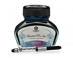 Octopus Fluids Füllhaltertinte Sheen Ink Kollektion Mermaid Petrol mit Konverter, 30 ml