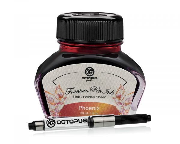Octopus Fluids Fountain Pen Ink Sheen Ink Collection Phoenix Orange Ltd. Ed. 30 ml