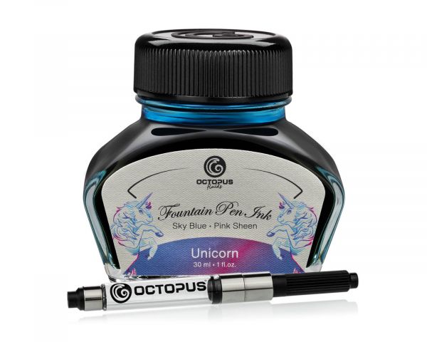 Octopus Fluids Fountain Pen Ink Sheen Ink Collection Unicorn Blue Ltd. Edt. 30 ml