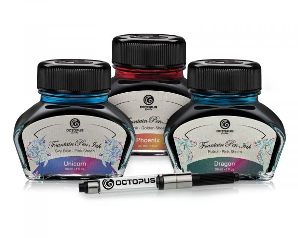 Octopus Fluids Fountain Pen Ink Set with Converter Octopus Fluids Sheen Ink Ltd. Edt.