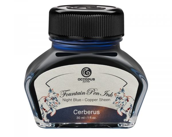 Octopus Fluids Füllhaltertinte Sheen Cerberus Blau kupferner Schimmer 30 ml