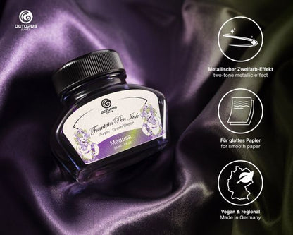 Octopus Fluids Fountain Pen Ink Sheen Ink Collection Medusa Violet Ltd. Ed.