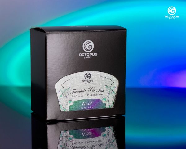 Octopus Fluids Fountain Pen Ink Sheen Ink Collection Witch Green with Purple Metallic Sheen Ltd. Edt. 30 ml