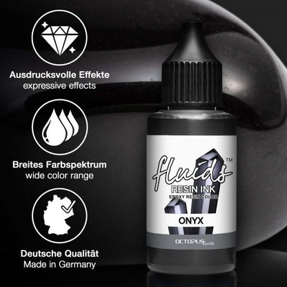 Octopus Fluids Alcohol Ink Resin Ink ONYX Schwarz transparent