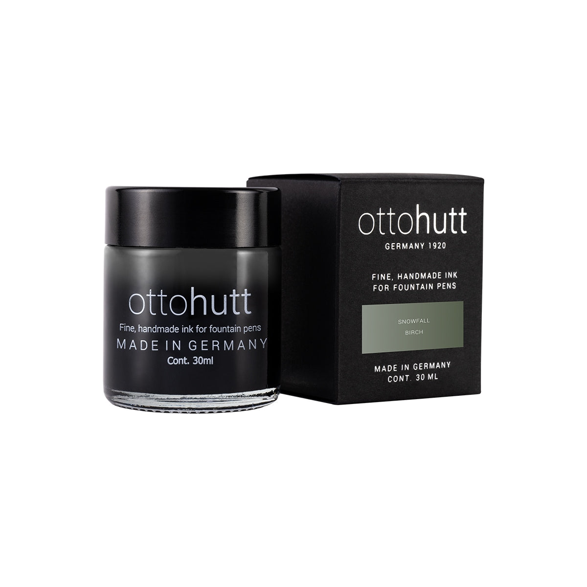 Otto Hutt Tintenglas, Tinte mit Geruch, Snowfall (grün)